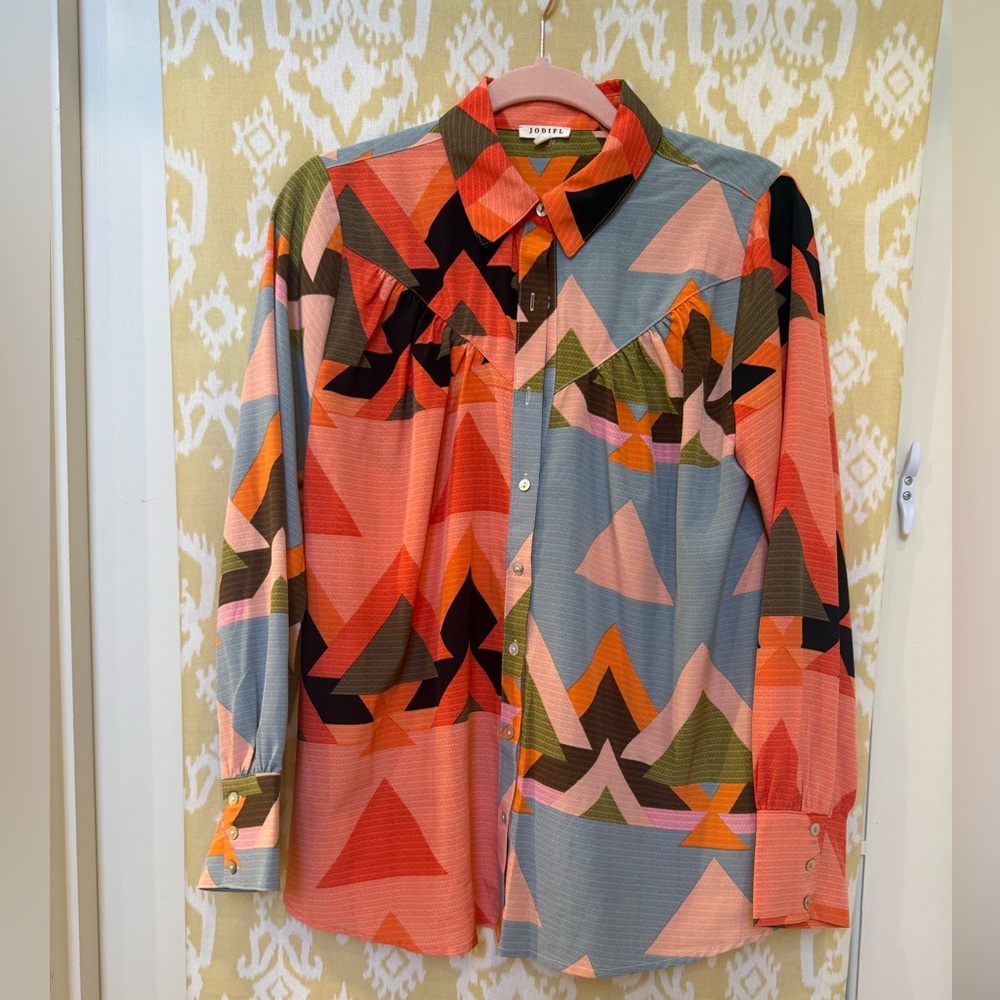 JODIFL Multicolor Geometric Men's Shirt